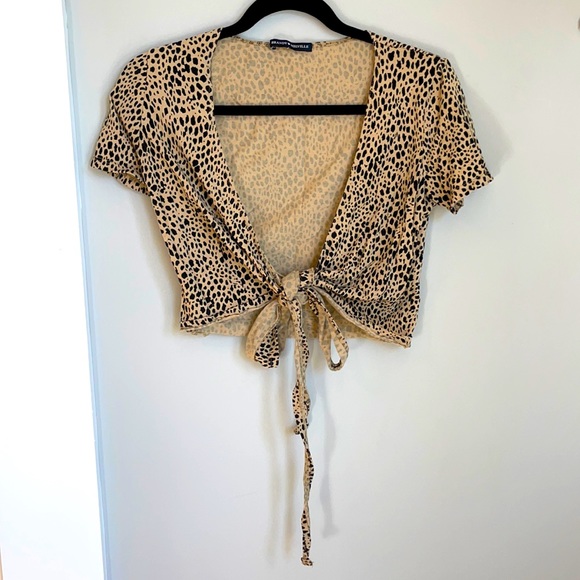 Cheetah Wrap Top - Picture 1 of 7